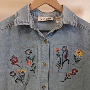 Vintage Denim Floral Shirt